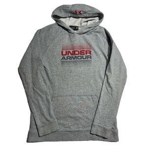 Under Armour Youth XL Grey Red Black Activewear Athletic Sweatshirt Hoodie XL